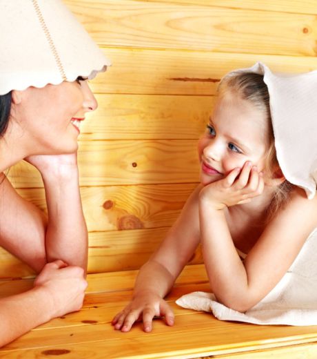 Дети в бане